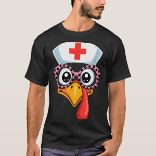 T-shirt Dinde drôle de visage d'infirmière de nettoyage de