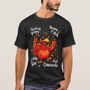 T-shirt Dinde drôle Sauce Haricots Et Roulés Cerole Thanks