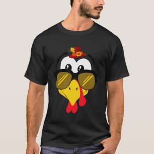 T-shirt Dinde drôle visage couples lunettes de soleil fami
