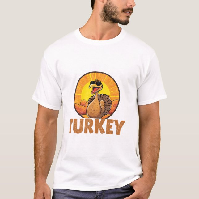 T-shirt Dinde en ville drôle (Devant)