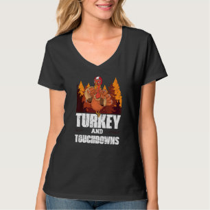 T-shirt Dinde Et Touchdowns Action De Grâce Football Améri