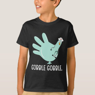 T-shirt Dinde frotte des gants en caoutchouc Infirmière ch