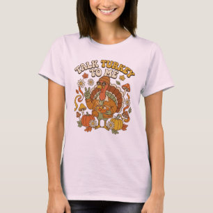 T-shirt Dinde Groovy Automne Pause Café