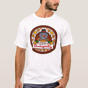 T-shirt Dinde Kawaii Mignonne - Joyeux Thanksgiving T-shir