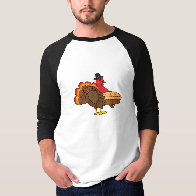 T-shirt Dinde mignonne avec tarte au potiron pour l'Action (Devant)