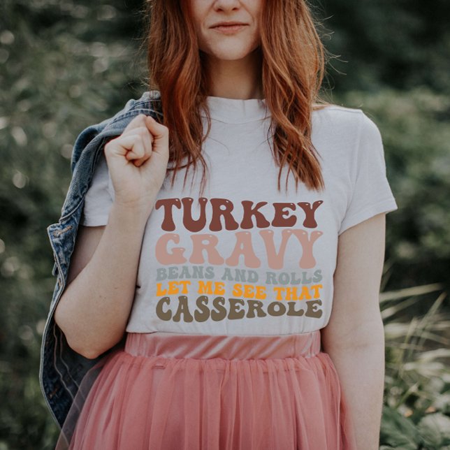T-shirt Dinde Sauce Haricots Et Roulés D'automne De Thanks (Créateur téléchargé)