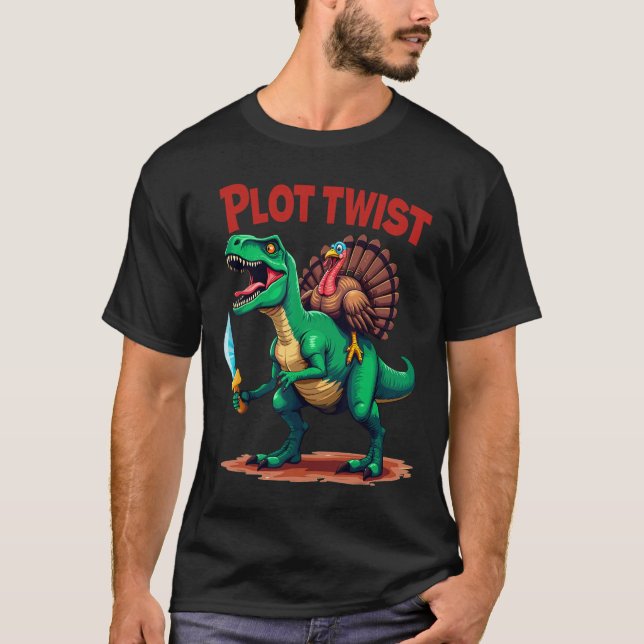 T-shirt Dindon à Monture de Dinosaure T-Rex Drôle Plus de  (Devant)