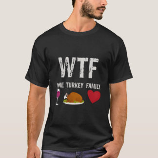 T-shirt Dindon de la famille au vin pour Thanksgiving