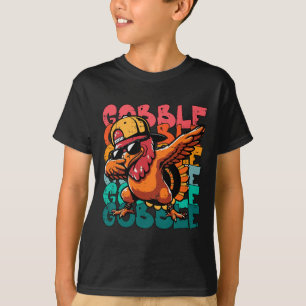 T-shirt Dindon de Thanksgiving Dab Gobble Drôle de garçons