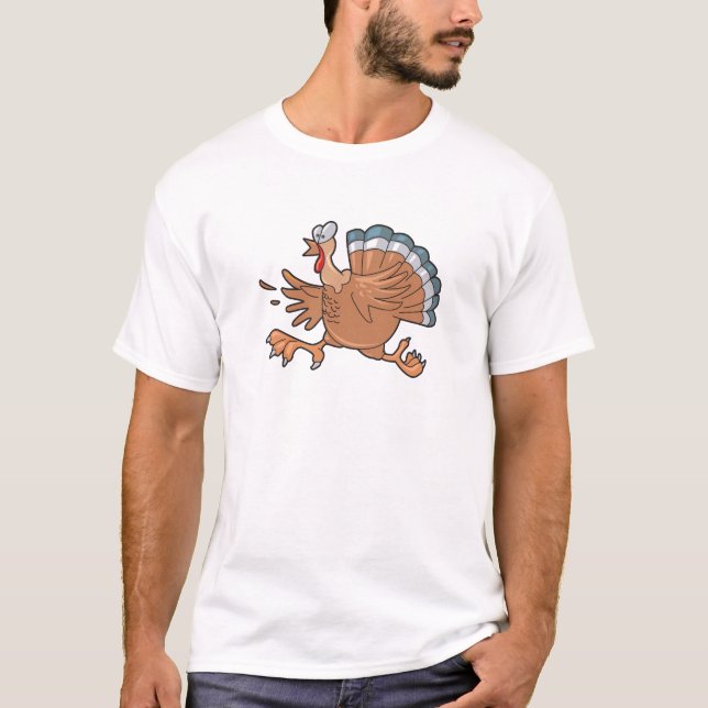 T-shirt dindon effrayé drôle (Devant)