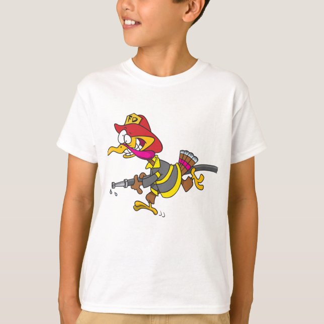 T-shirt Dindon pompier avec tuyau (Devant)