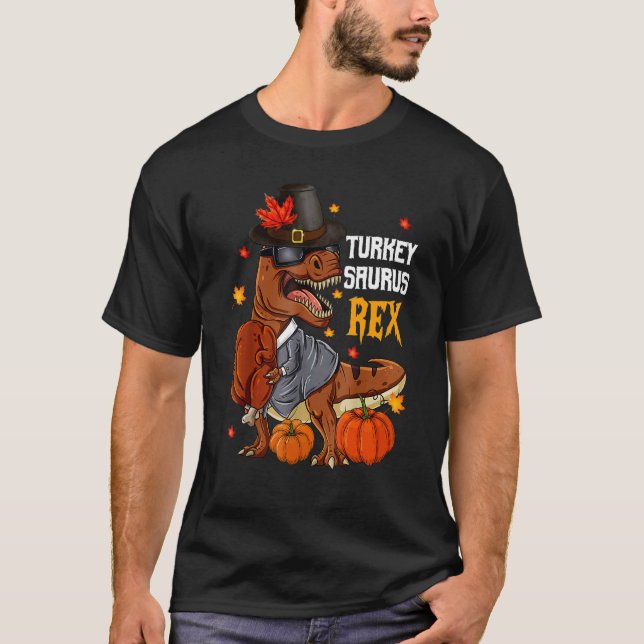 T-shirt Dindon Saurus Rex Pèlerin Rex Ambiance Automne Act (Devant)