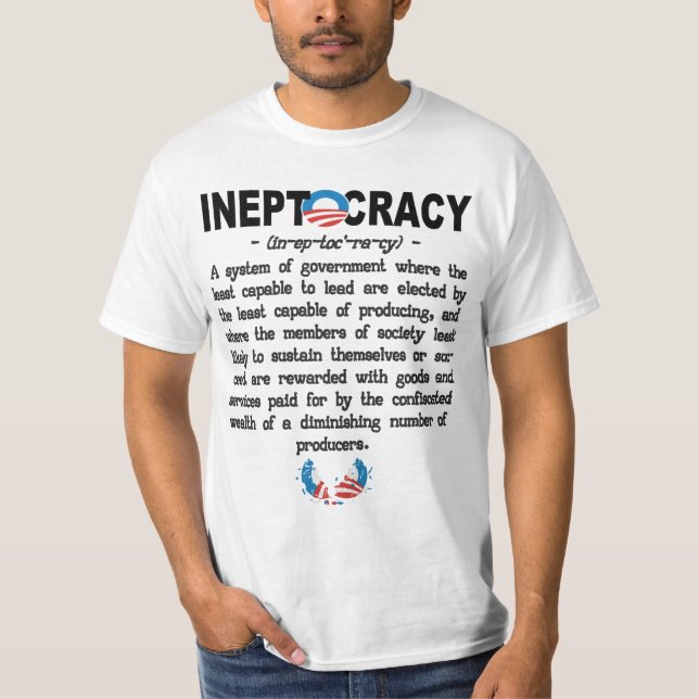 T-shirt d'Ineptocracy d'administration d'Obama (Devant)