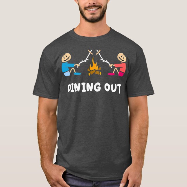 T-shirt Diner à l'extérieur du feu de camp cuisine torréfa (Devant)