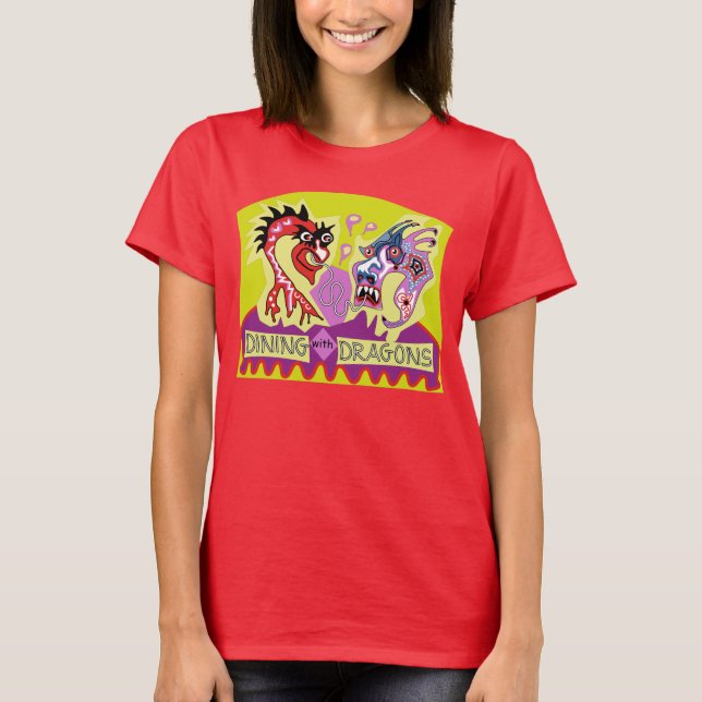 T-shirt Diner avec des dragons (Devant)