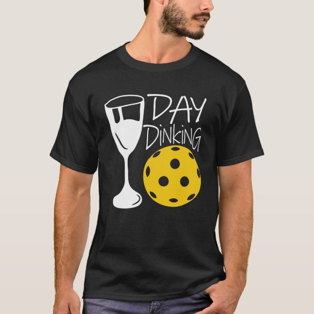 T-shirt Diner de jour - Pickleball et Amateur de vin (Devant)