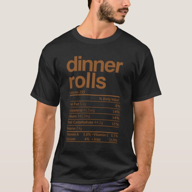 T-shirt Dîner Rolls Nutrition Faits Drôle Thanksgiving Ch (Devant)