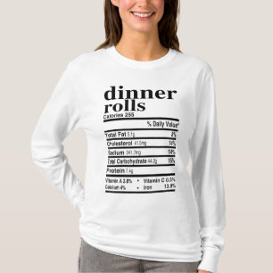 T-shirt Dîner Rolls Nutrition Fiches Vêtements Drôle Thank
