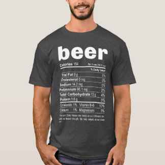 T-shirt Dîner Thanksgiving Bière nutritionnelle Faits amus