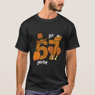 T-shirt Dînette de Thanksgiving drôle 6 7 Mème Six Sept Bo