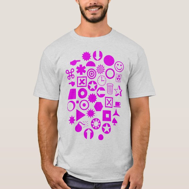 T-shirt Dingbat Abstrait - Magenta (Devant)