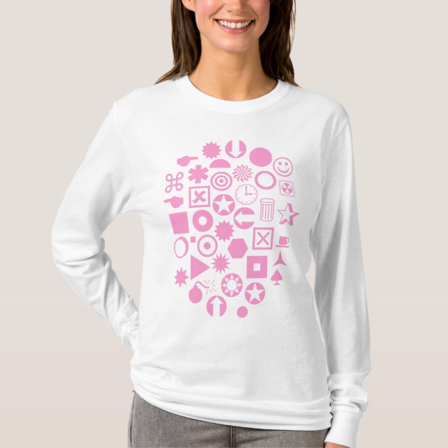 T-shirt Dingbat Abstrait - Rose (Devant)