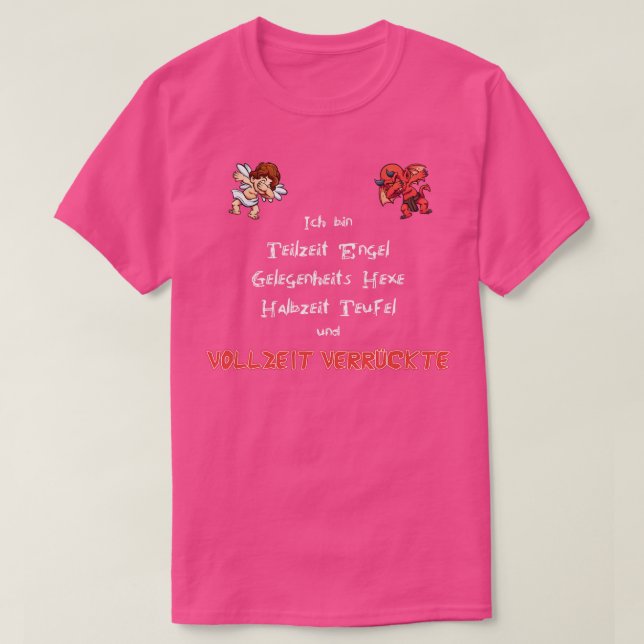 T-shirt Dingue Avec Le Diable Et L'Ange (Design devant)