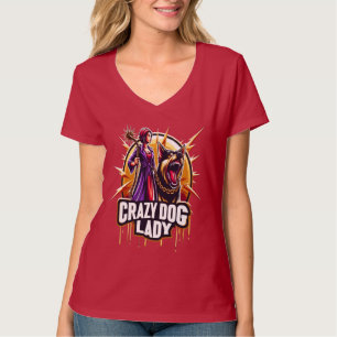 T-shirt Dingue Femme De Chien Avec Son Chien De Garde De F