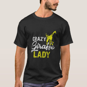 T-shirt Dingue Giraffe Lady Vintage Zoo Keeper Filles Femm