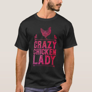 T-shirt Dingue poule dame Drôle Ferme Filles Femmes Volail