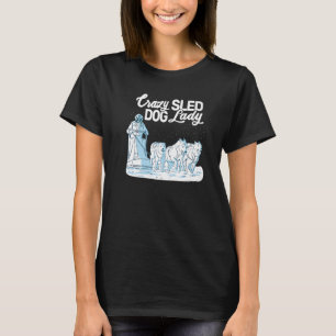 T-shirt Dingue traîneau Chien Lady museler husdding traîne