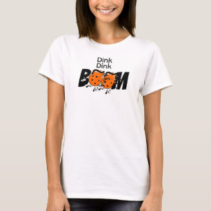 T-shirt Dink Dink Boom Pickleball Dinking Orange Bombes