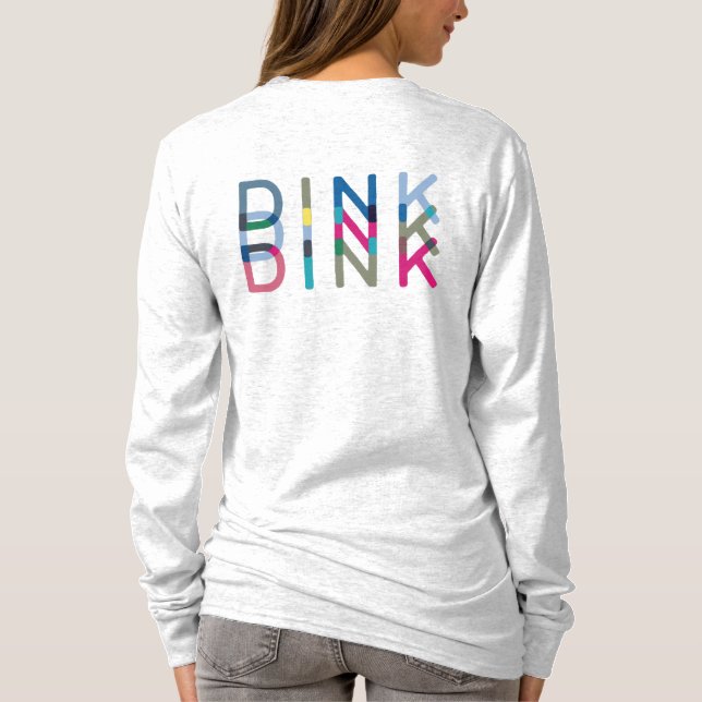 T-shirt Dink Pickleball amusant Chic Bleu Vert Rose Jaune (Dos)