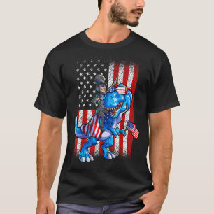 T-shirt Dino Abraham Lincoln 4 juillet garçons American Fl