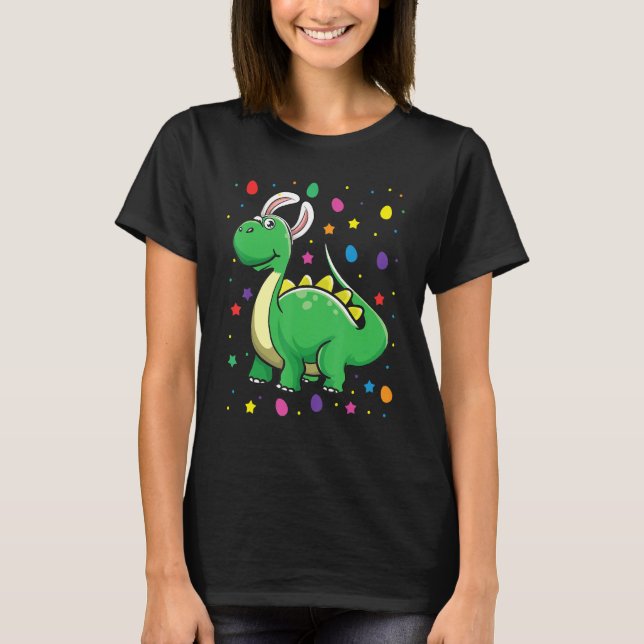 T-shirt Dino Avec Des Oreilles De Lapin Drôle Chasse D'Oeu (Devant)