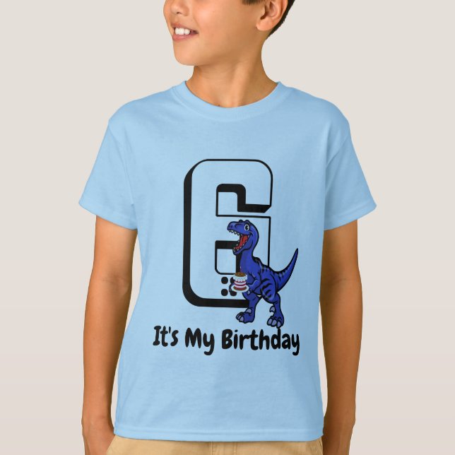 T-shirt Dino Birthday Personalized Age & occasion (Devant)
