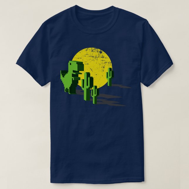 T-shirt Dino chrome pas de connexion Internet (Design devant)