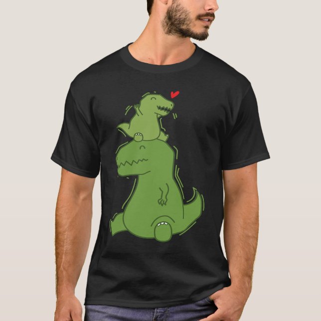 T-shirt Dino Daddy with small Rex Dinosaur (Devant)