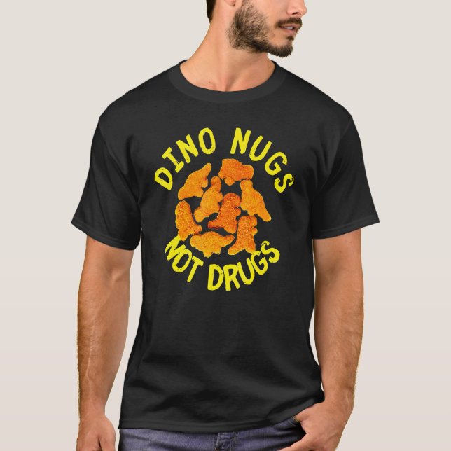 T-shirt Dino de nugget de poulet frit Fast  (Devant)