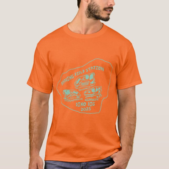 T-shirt Dino Dig 2025 Impression Vert Néon (Devant)