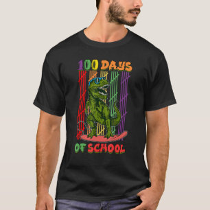 T-shirt Dino Drôle 100 Jours D'École Joyeux 100 Jours Rex