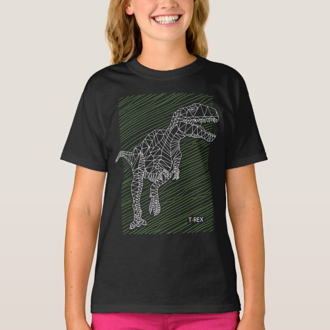 T-shirt Dino Dynamique : Traits d'illustration de T-Rex (Devant)