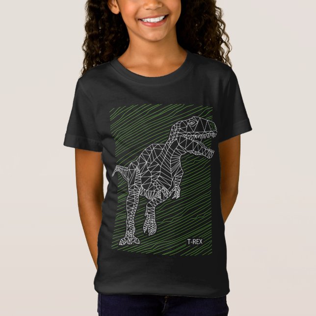 T-Shirt Dino Dynamique : Traits d'illustration de T-Rex (Devant)