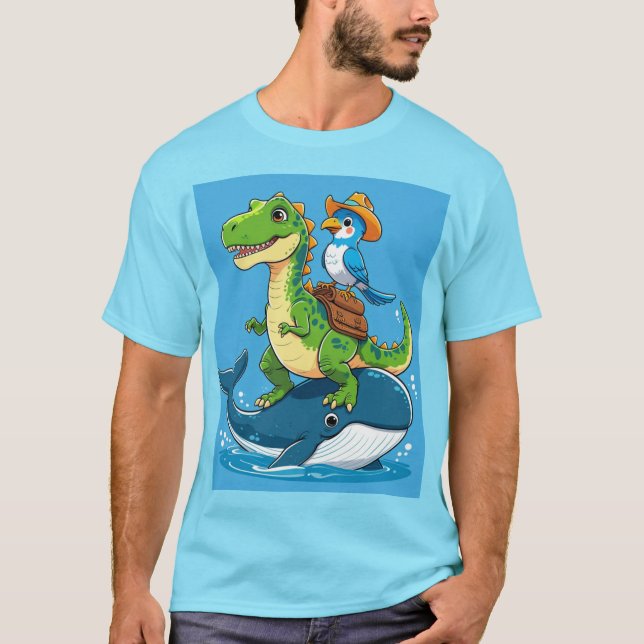 T-shirt Dino et baleines (Devant)