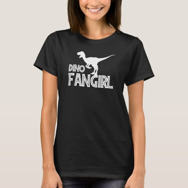 T-shirt Dino Fangirl - Dinosaur Lover (Devant)