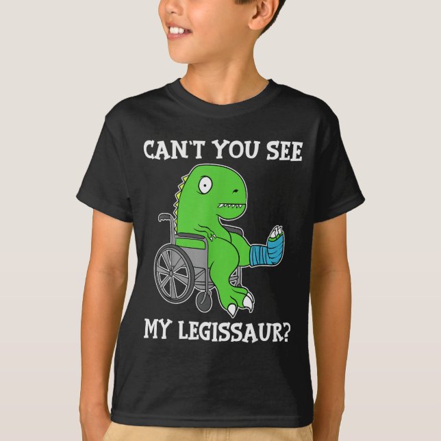 T-shirt Dino Funny Get Well Broken Leg Gift Dinosaur With  (Devant)