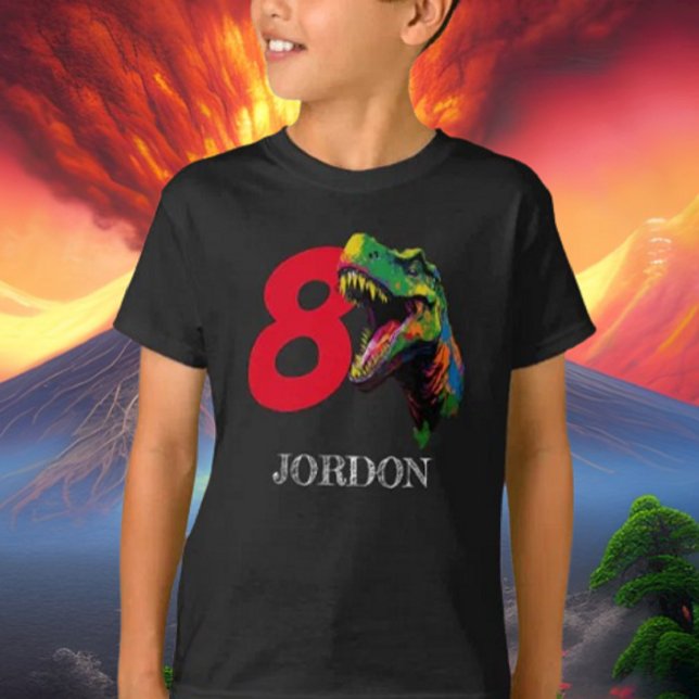 T-shirt Dino Happy 8e anniversaire (Bring your dream party to life with our selection of quality Dinosaur themed party supplies )