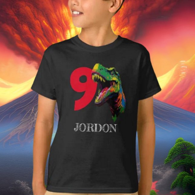 T-shirt Dino Happy 9e anniversaire (Bring your dream party to life with our selection of quality Dinosaur themed party supplies )