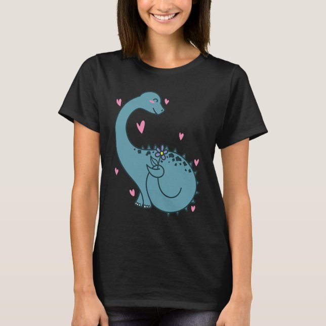 T-shirt Dino is in Love Dinosaur Reptile (Devant)