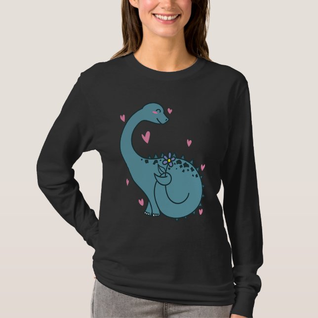 T-shirt Dino is in Love Dinosaur Reptile (Devant)